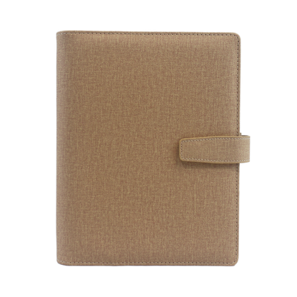 With Love Archive planner in brown 'Coffee' colorway, showcasing its elegant design and high-quality vegan leather material, A5 size. 