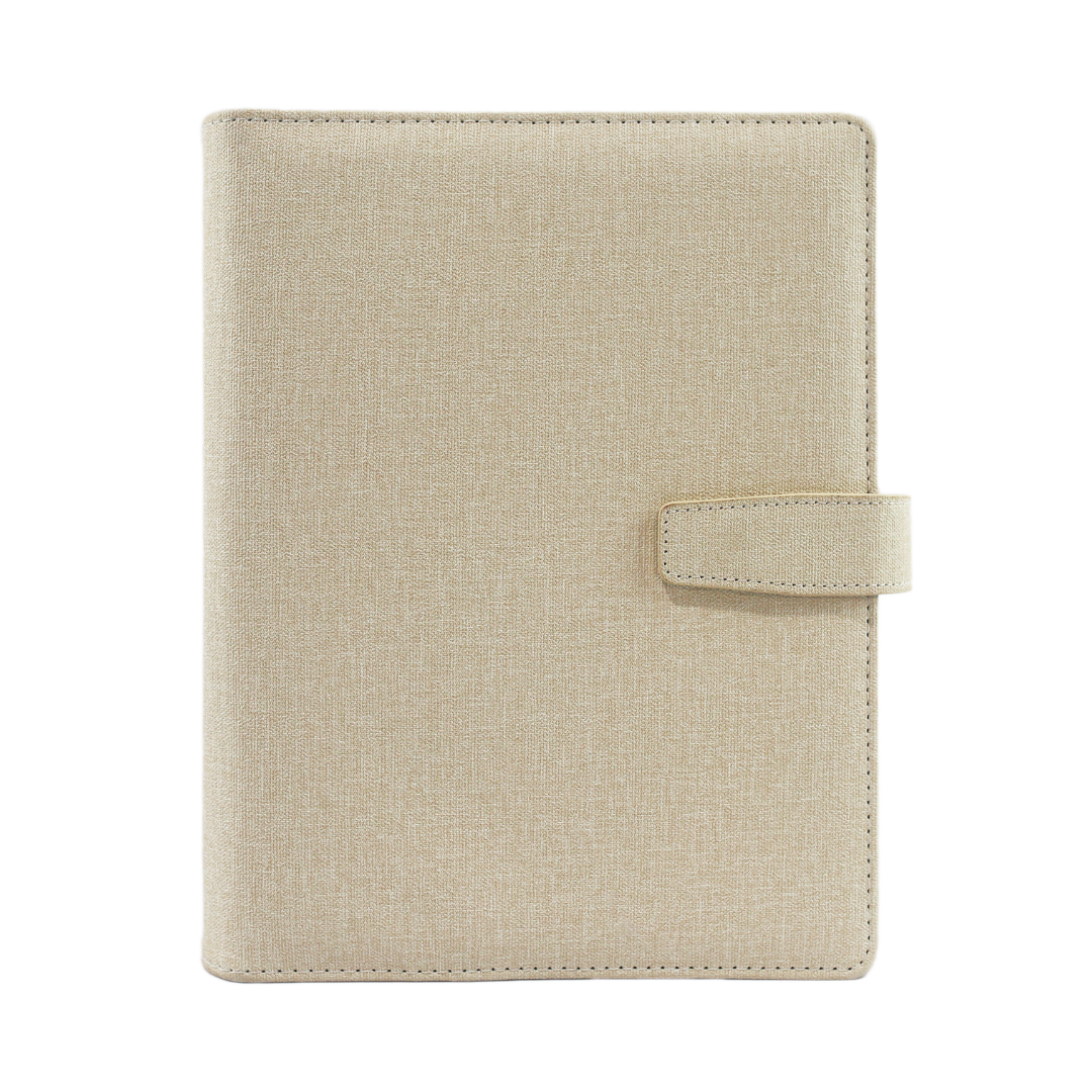 With Love Archive planner in ecru 'Cream' colorway, highlighting its sophisticated design and premium vegan leather material.